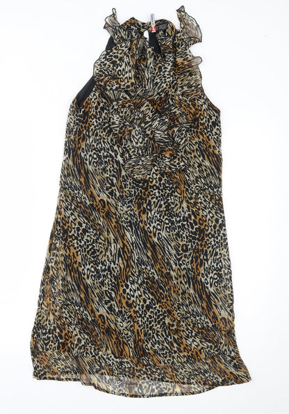 Fire Los Angeles Womens Brown Animal Print  Shift  Size M