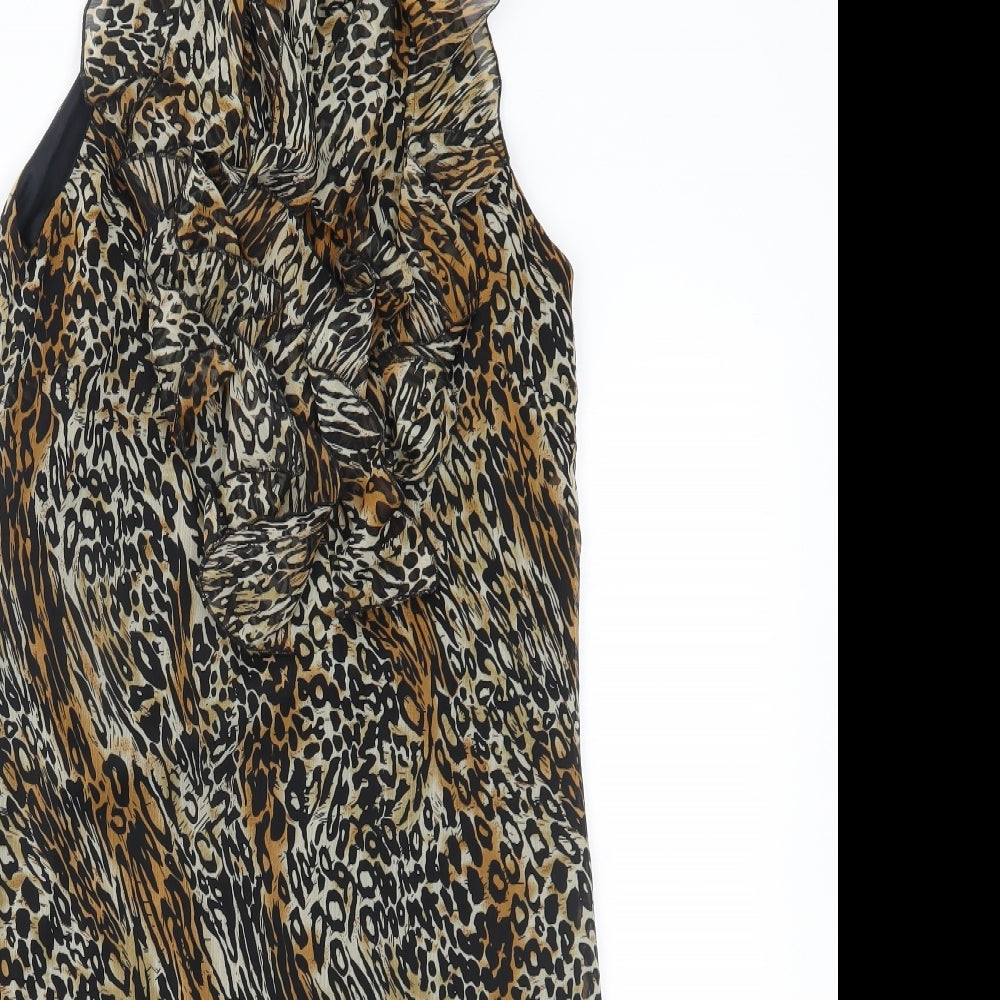 Fire Los Angeles Womens Brown Animal Print  Shift  Size M