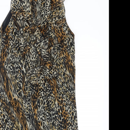 Fire Los Angeles Womens Brown Animal Print  Shift  Size M