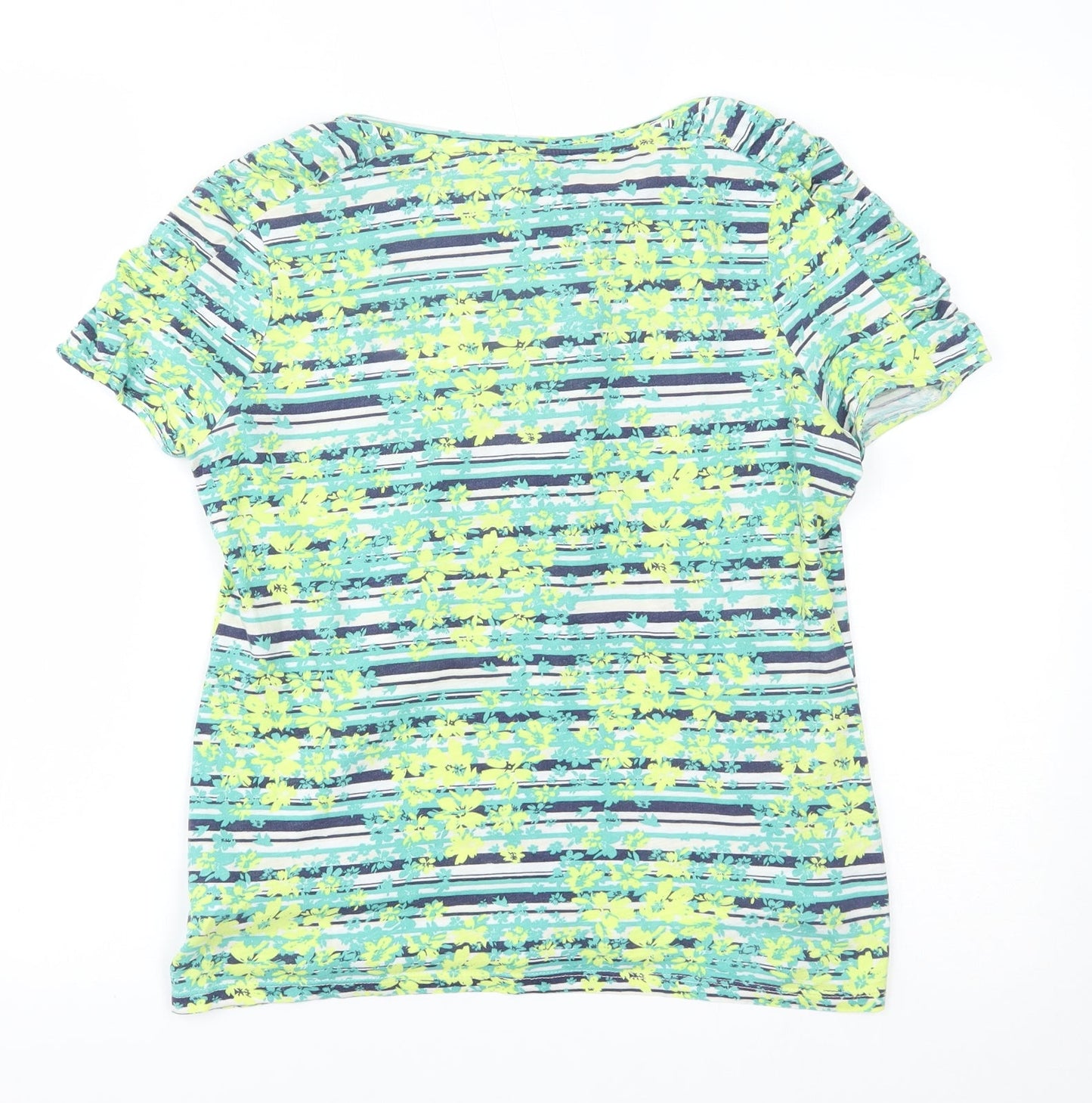 Womens UK Size 10 Marks and Spencer Green Basic T-Shirt