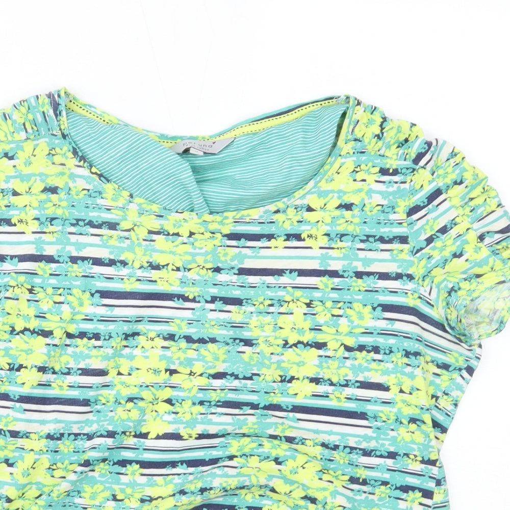 Womens UK Size 10 Marks and Spencer Green Basic T-Shirt