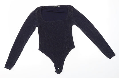Boohoo Womens Blue   Bodysuit One-Piece Size 10