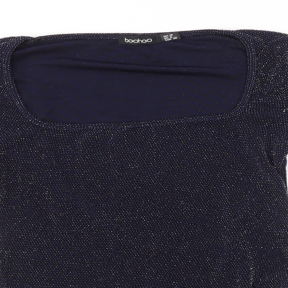 Boohoo Womens Blue   Bodysuit One-Piece Size 10