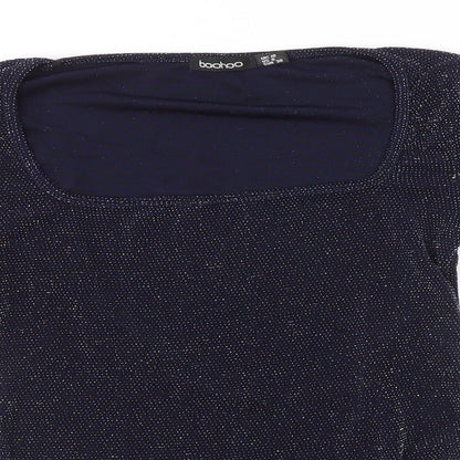 Boohoo Womens Blue   Bodysuit One-Piece Size 10