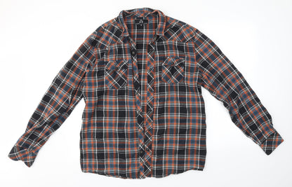 Zak Mens Multicoloured Check   Button-Up Size XL