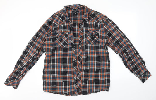 Zak Mens Multicoloured Check   Button-Up Size XL