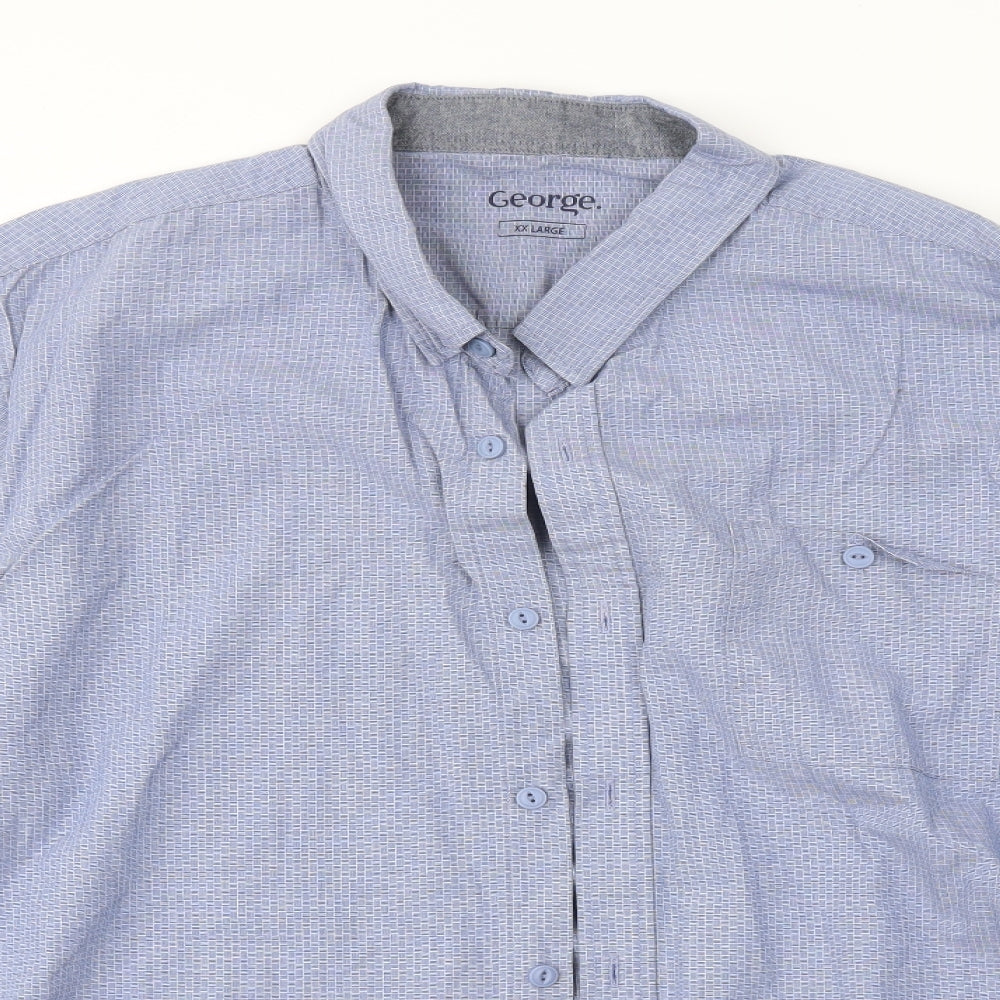 George Mens Blue    Button-Up Size 2XL