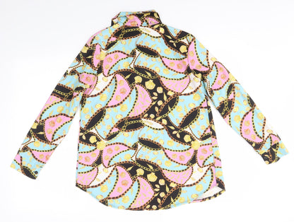 Mens UK Size S Preworn Multicoloured  Button-Up Long Sleeve Casual Shirt