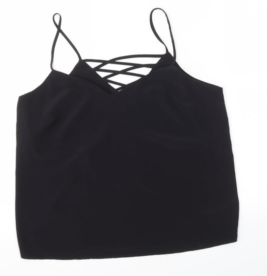 Womens UK Size 14 New Look Black Basic Blouse