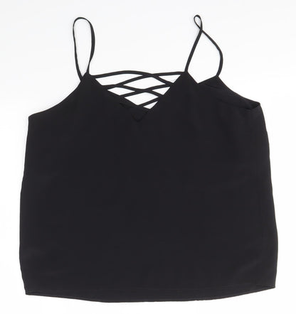 Womens UK Size 14 New Look Black Basic Blouse