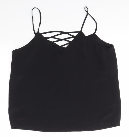 Womens UK Size 14 New Look Black Basic Blouse