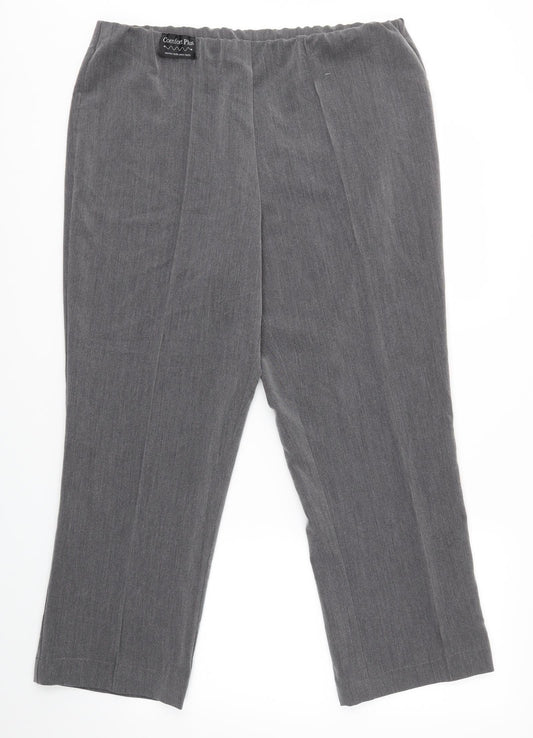 Womens UK Size 16 Vida Vi Regular Fit Dress Pants Grey Trousers