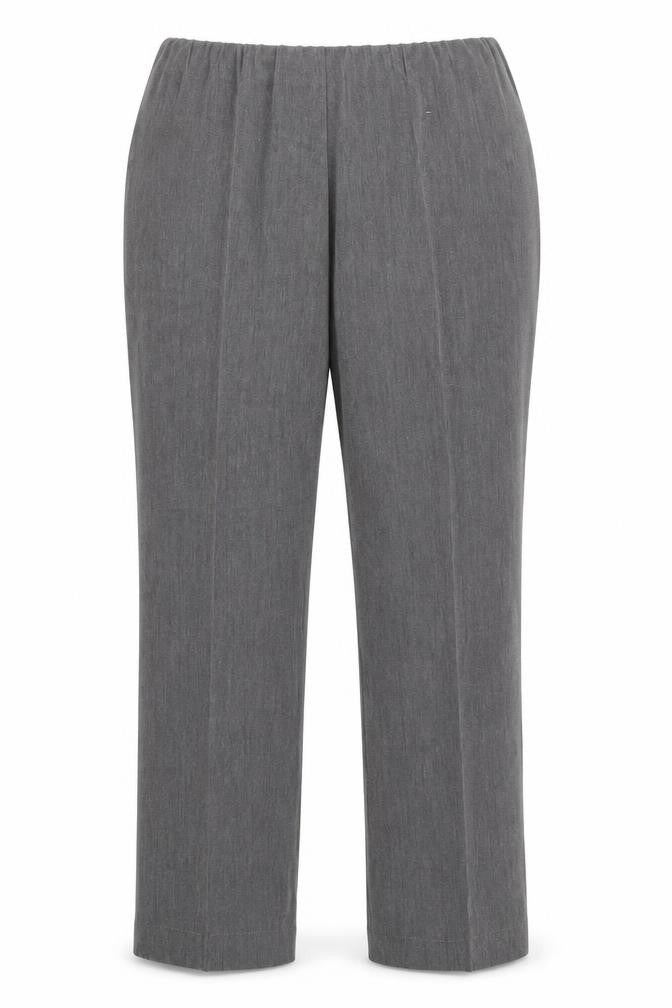 Front view of Vida Vi women’s grey dress pants trousers, size UK 16, 26-inch leg