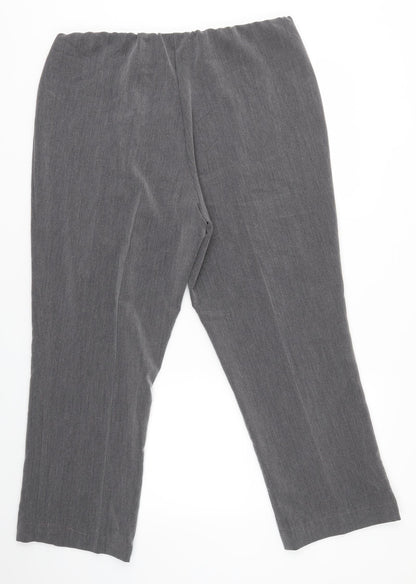 Womens UK Size 16 Vida Vi Regular Fit Dress Pants Grey Trousers