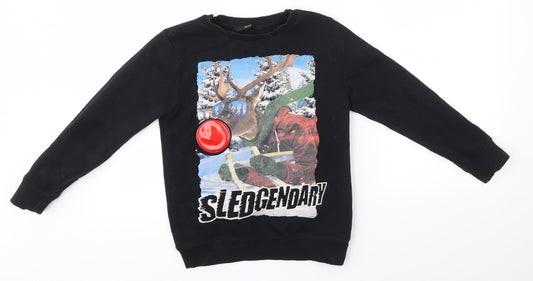 George Boys Black   Pullover Jumper Size 8-9 Years