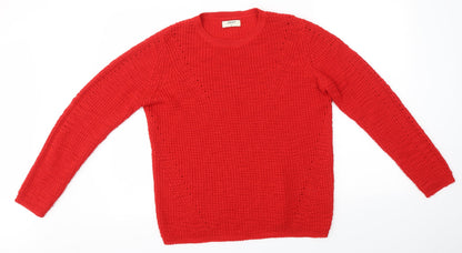 Womens UK Size M Matalan Red Henley Jumper