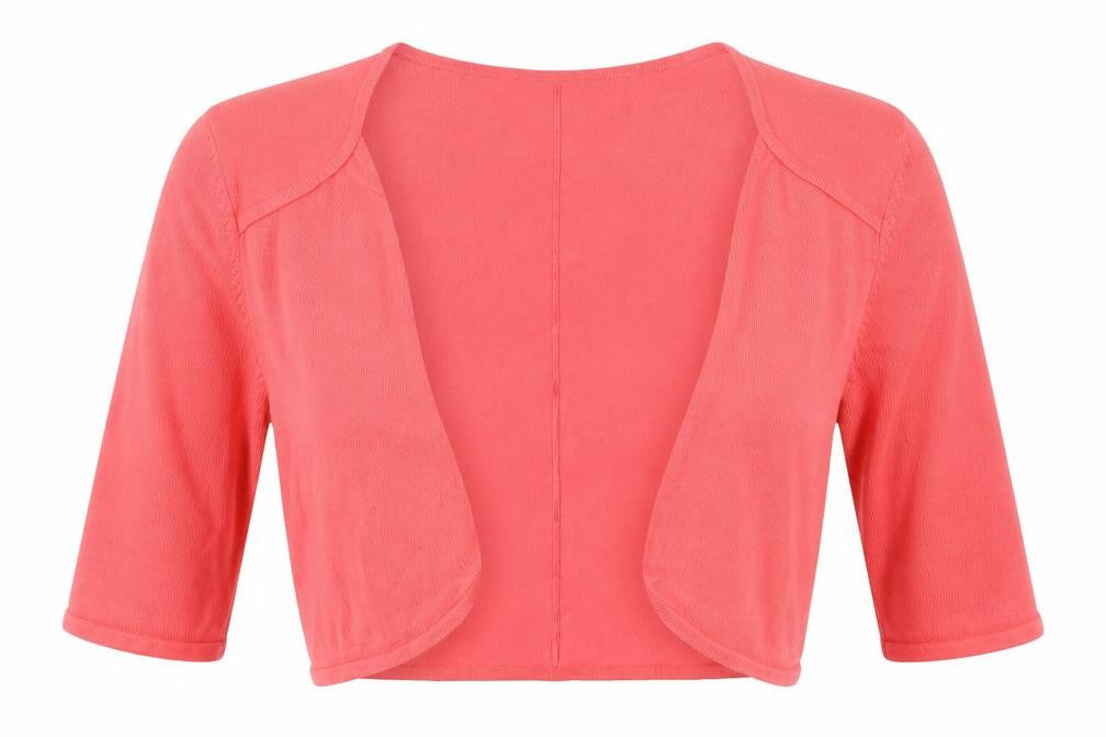 Front view of Coast women’s pink cardigan jumper, size S