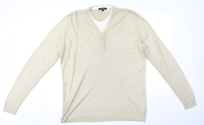 George Mens Beige   Pullover Jumper Size L