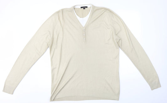 George Mens Beige   Pullover Jumper Size L