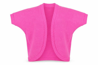 Front view of Being Casual women’s pink cardigan jumper, size UK 12
