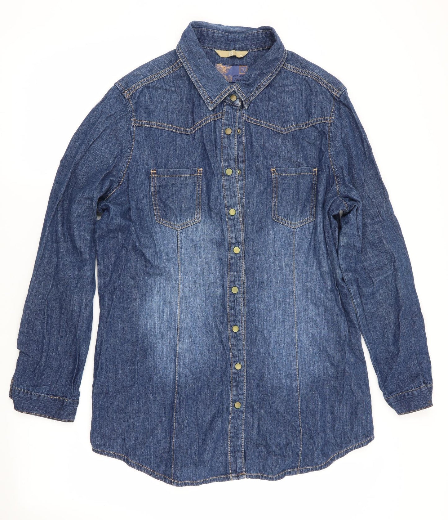 TU Womens Blue   Shirt Dress  Size 18  - Denim Dress