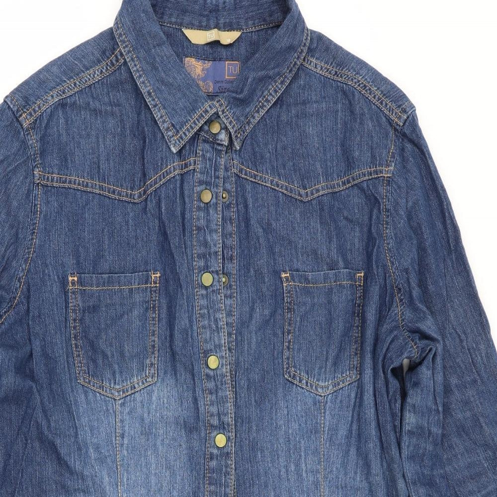 TU Womens Blue   Shirt Dress  Size 18  - Denim Dress