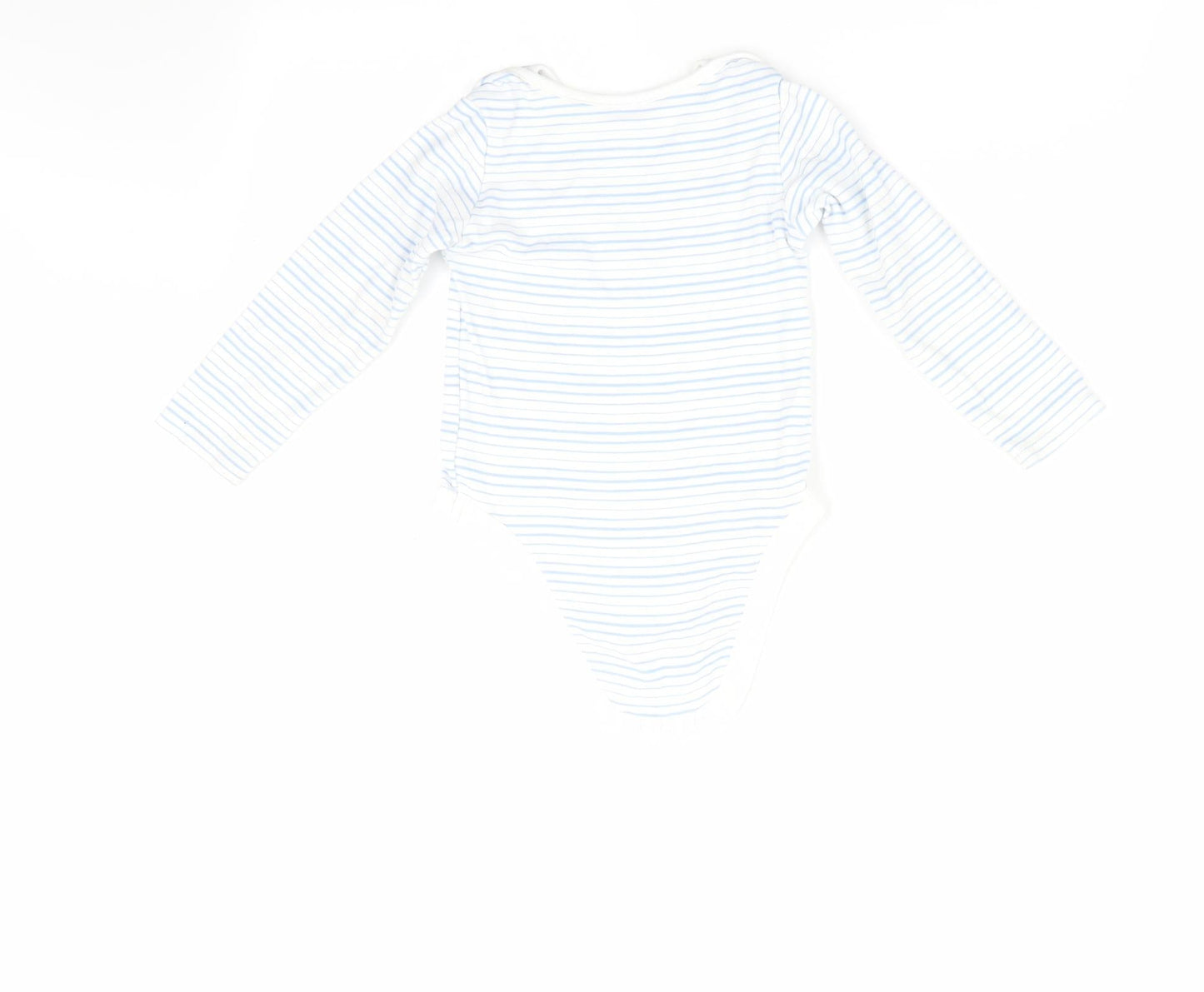 Florence and Fred Boys Blue Striped  Romper One-Piece Size 12-18 Months