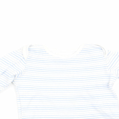 Florence and Fred Boys Blue Striped  Romper One-Piece Size 12-18 Months