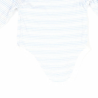 Florence and Fred Boys Blue Striped  Romper One-Piece Size 12-18 Months