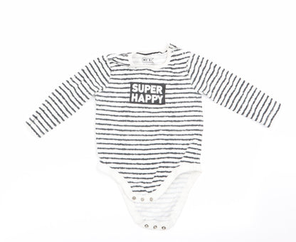 My K Boys Black Striped  Romper One-Piece Size 9-12 Months  - Super Happy