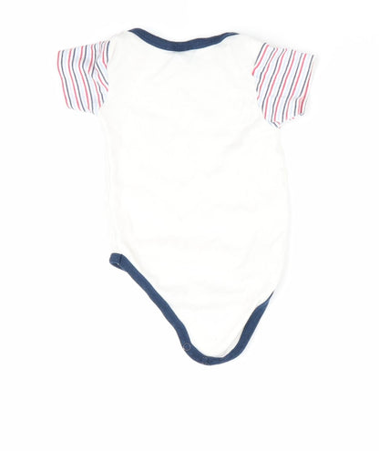 Just Too Cute Boys White   Romper One-Piece Size 3-6 Months  - Striped arms sailing boats