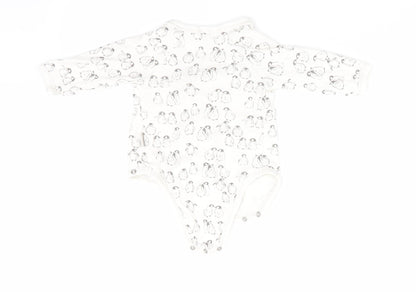 Pusblu Boys White Animal Print  Romper One-Piece Size 3-6 Months  - Penguin Print
