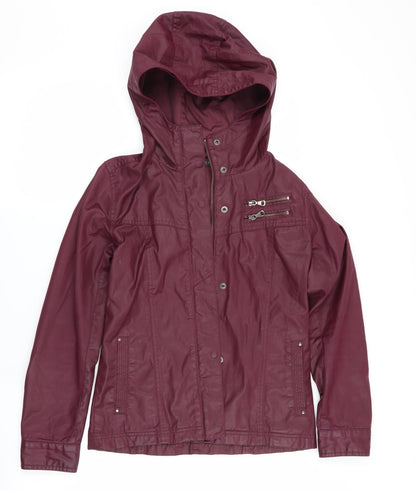 Coated Cloth Womens Purple   Jacket Coat Size S  - Faux Wax Look