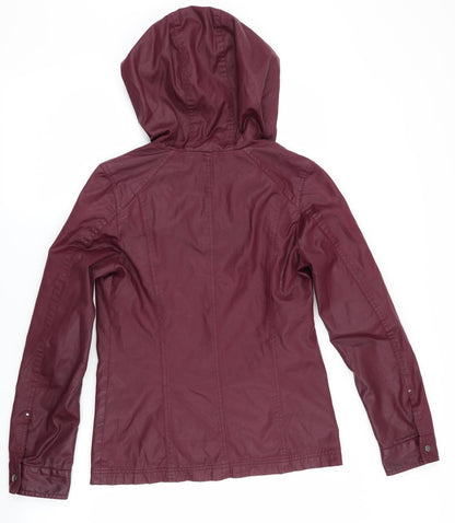 Coated Cloth Womens Purple   Jacket Coat Size S  - Faux Wax Look