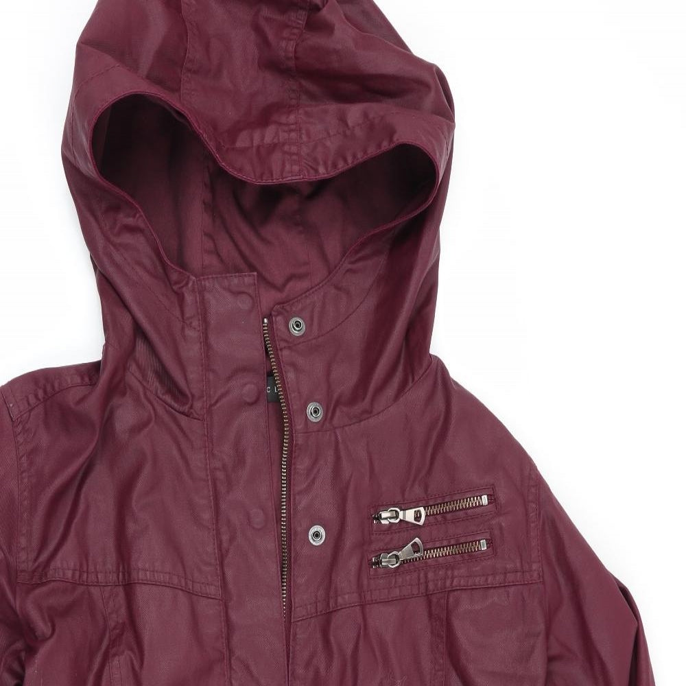 Coated Cloth Womens Purple   Jacket Coat Size S  - Faux Wax Look