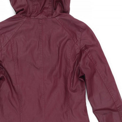 Coated Cloth Womens Purple   Jacket Coat Size S  - Faux Wax Look