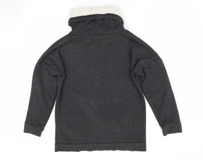 Atmosphere Womens Grey   Pullover Sweatshirt Size 8  - Faux Sheep Fur Lined Neck
