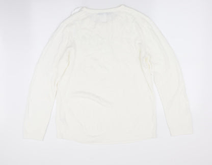 Womens UK Size XL Vida Vi Ivory Pullover Jumper
