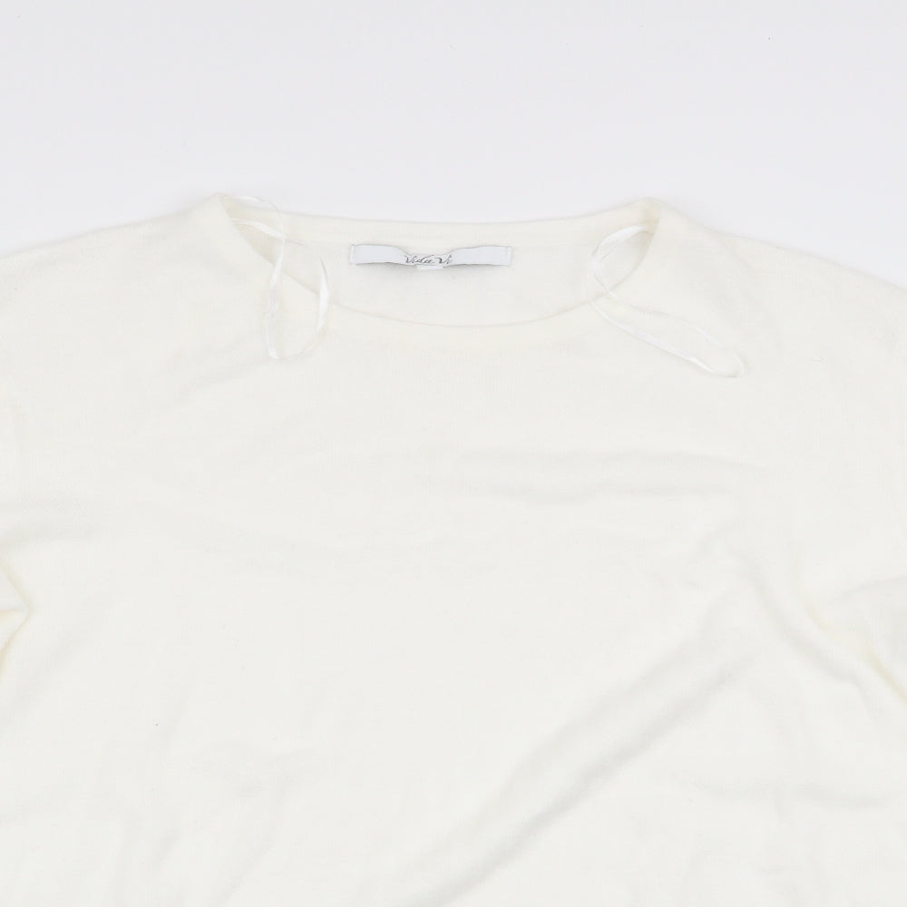 Womens UK Size XL Vida Vi Ivory Pullover Jumper