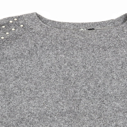 Intuition Womens Grey   Pullover Jumper Size 8  - Beaded shoulders