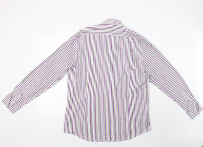 Mens UK Collar Size L Gibson Smart Purple  Dress Shirt