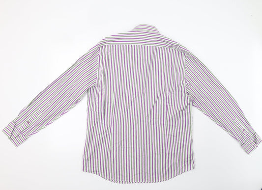 Mens UK Collar Size L Gibson Smart Purple  Dress Shirt