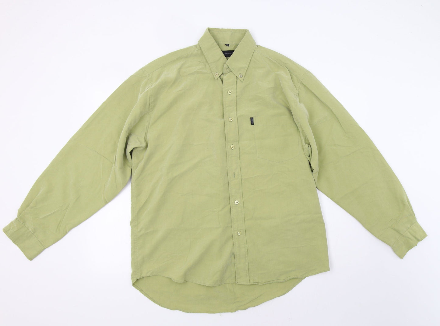Mens UK Size M Gianni Vialli Green  Button-Up Long Sleeve Casual Shirt