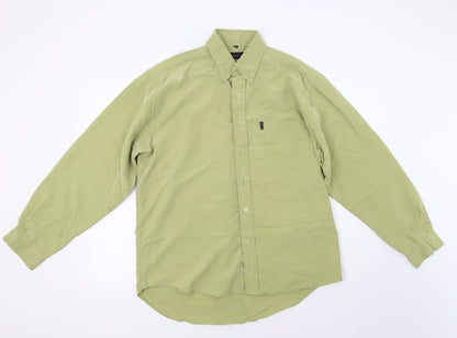 Mens UK Size M Gianni Vialli Green  Button-Up Long Sleeve Casual Shirt