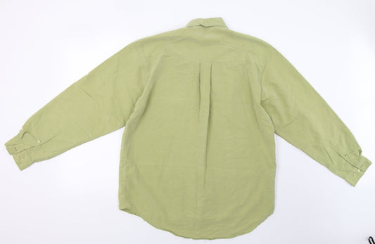 Mens UK Size M Gianni Vialli Green  Button-Up Long Sleeve Casual Shirt