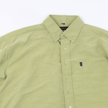 Mens UK Size M Gianni Vialli Green  Button-Up Long Sleeve Casual Shirt