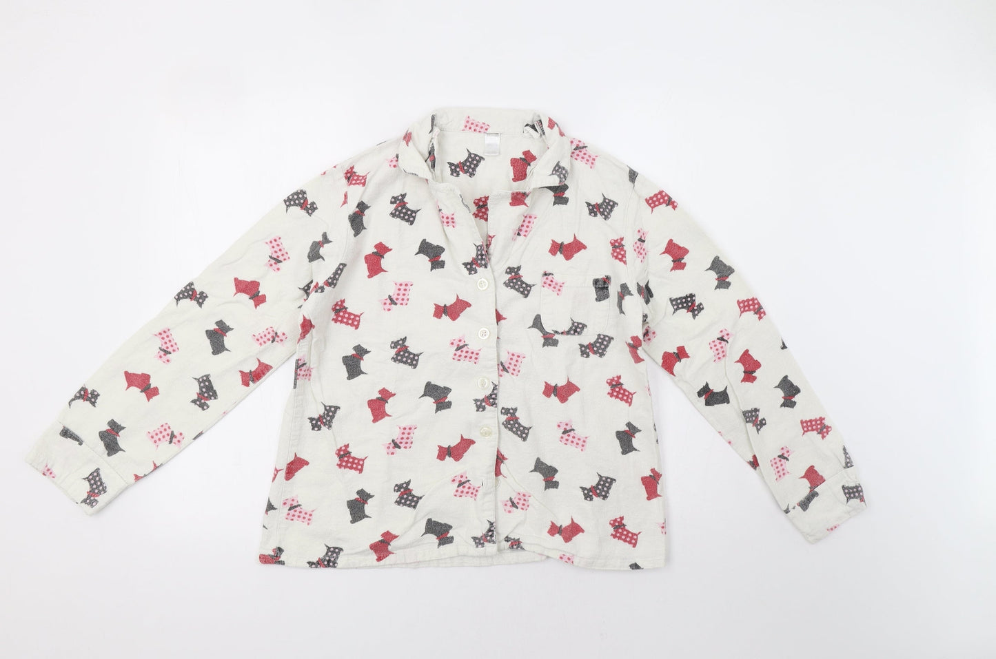 Preworn Womens White   Top Pyjama Top Size 12  - Dog Print