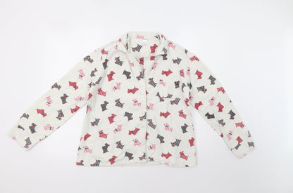 Preworn Womens White   Top Pyjama Top Size 12  - Dog Print