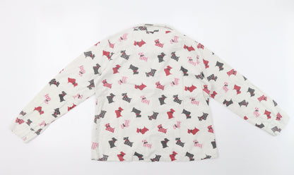 Preworn Womens White   Top Pyjama Top Size 12  - Dog Print