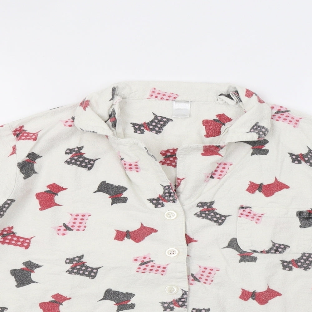Preworn Womens White   Top Pyjama Top Size 12  - Dog Print